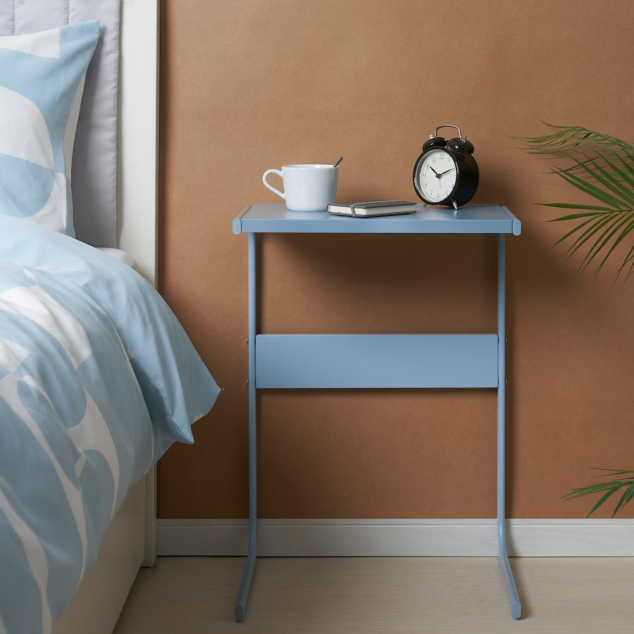 BRUKSVARA Side table, blue, 42x30 cm