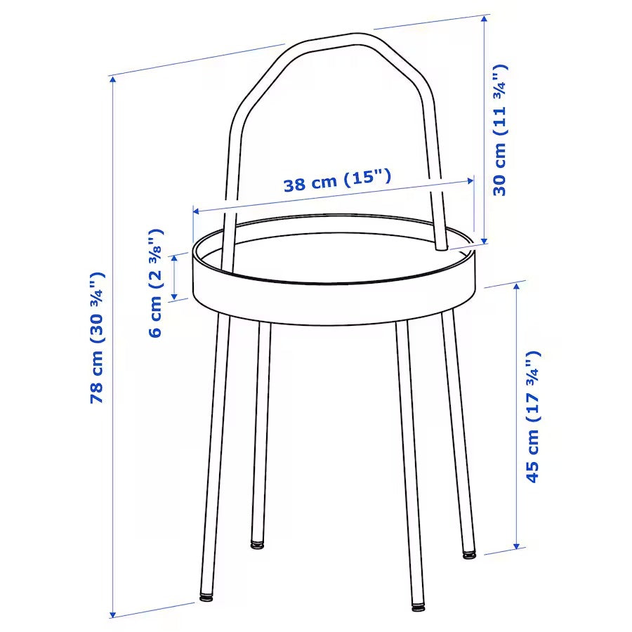 BURVIK Side table, white, 38 cm