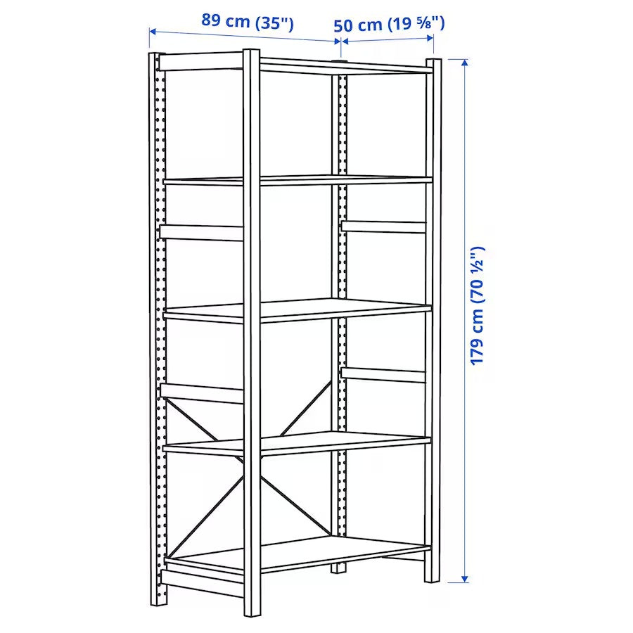 IVAR Shelving unit, pine, 89x50x179 cm