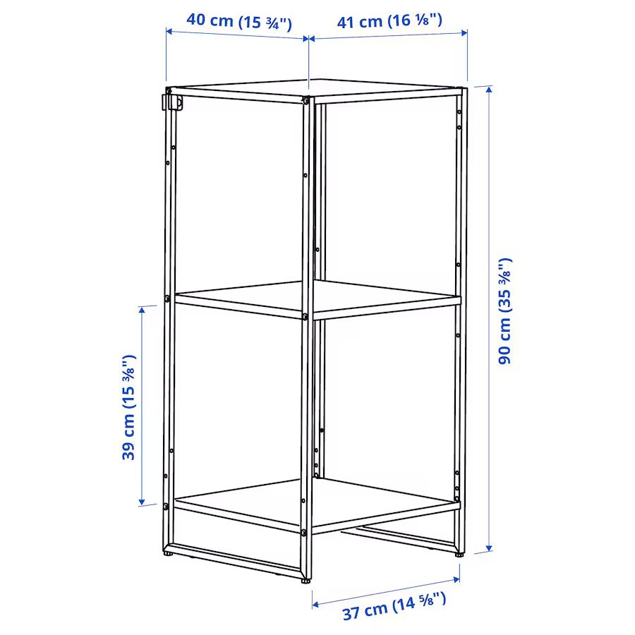 JOSTEIN Shelving unit, in/outdoor/metal white, 41x40x90 cm