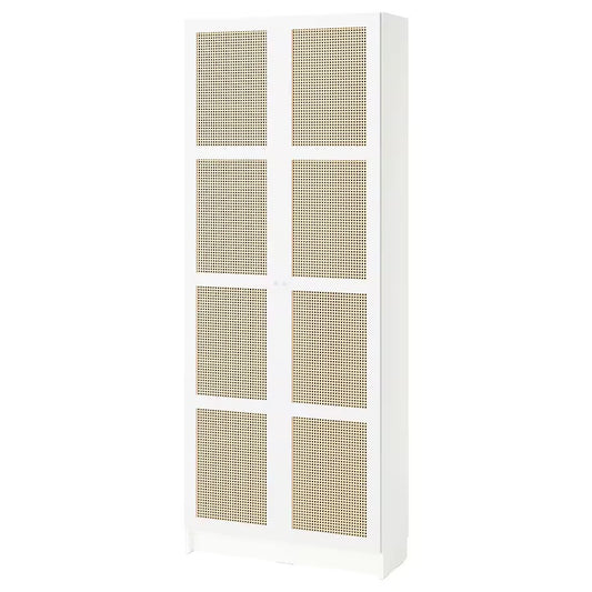 BILLY / HÖGADAL Bookcase with doors, white, 80x30x202 cm