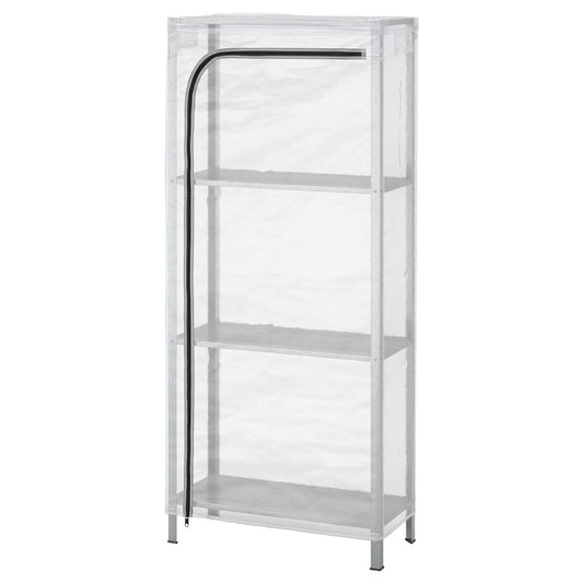 HYLLIS Shelving unit with cover, transparent, 60x27x140 cm