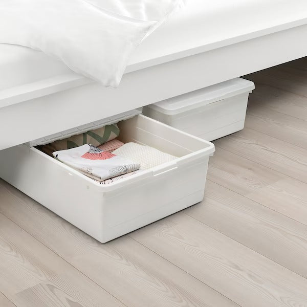 SOCKERBIT Storage box with lid, white, 50x77x19 cm