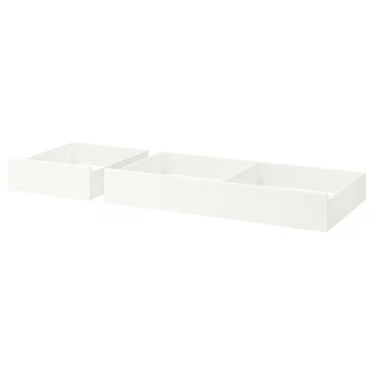 SONGESAND Bed storage box, set of 2, white, 200 cm