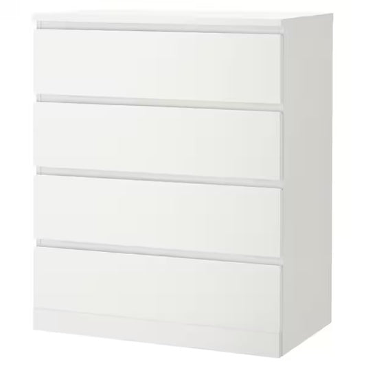 MALM Chest of 4 drawers, white, 80x100 cm