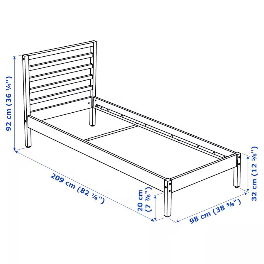 TARVA Bed frame, pine/Luröy, 90x200 cm