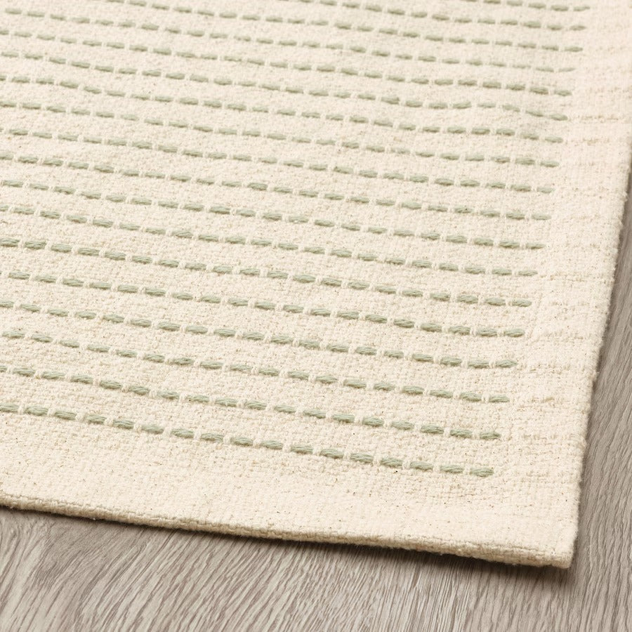 STARREKLINTE Rug, flatwoven, natural/light green, 80x150 cm