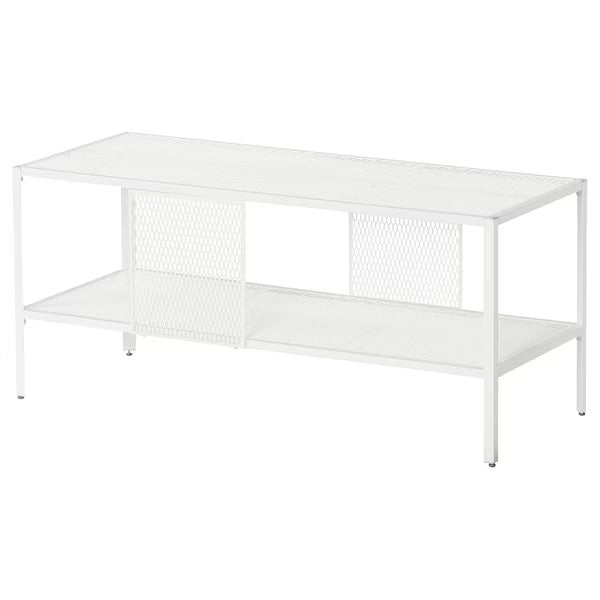 BAGGEBO TV bench, metal/white, 90x35x40 cm