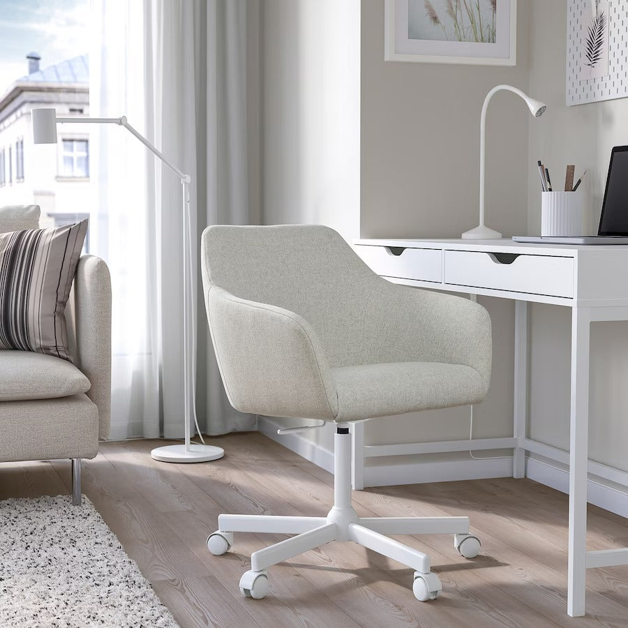 TOSSBERG / MALSKÄR Swivel chair, Gunnared beige/white