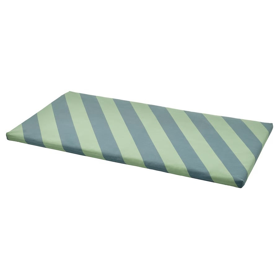 BÄNKKAMRAT Bench pad, blue/green, 90x50x3 cm