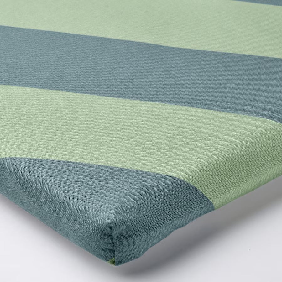 BÄNKKAMRAT Bench pad, blue/green, 90x50x3 cm