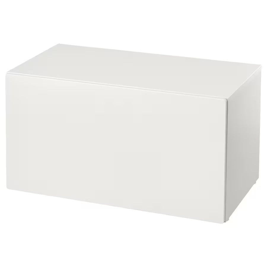 SMÅSTAD Bench with toy storage, white/white, 90x52x48 cm