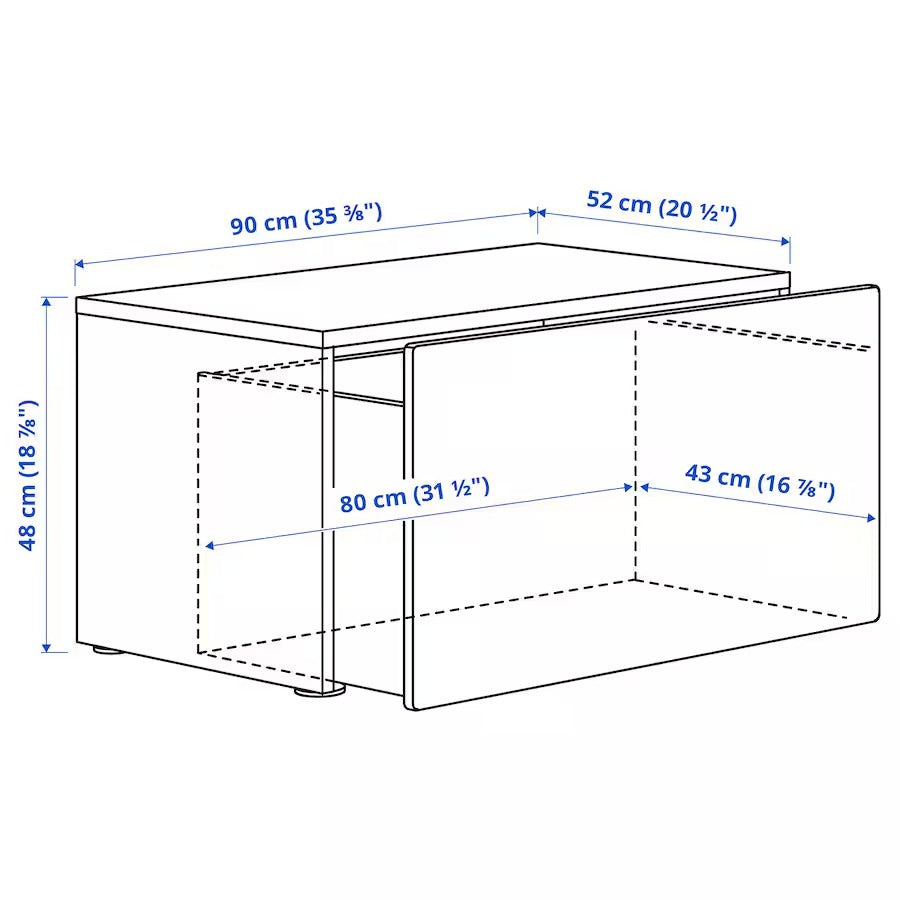 SMÅSTAD Bench with toy storage, white/white, 90x52x48 cm