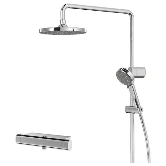 BROGRUND Shower set with thermostatic mixer, chrome-plated