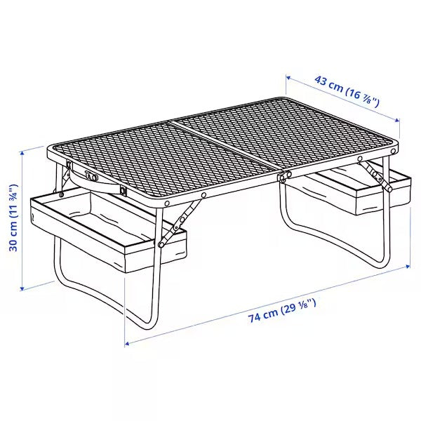 New STRANDÖN Folding table, blue, 74x43 cm