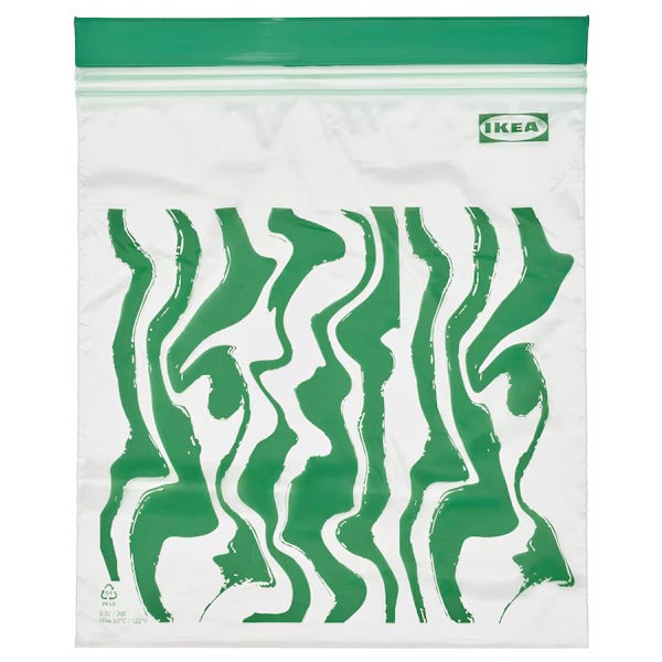 New ISTAD Resealable bag, patterned bright green, 2.5 l