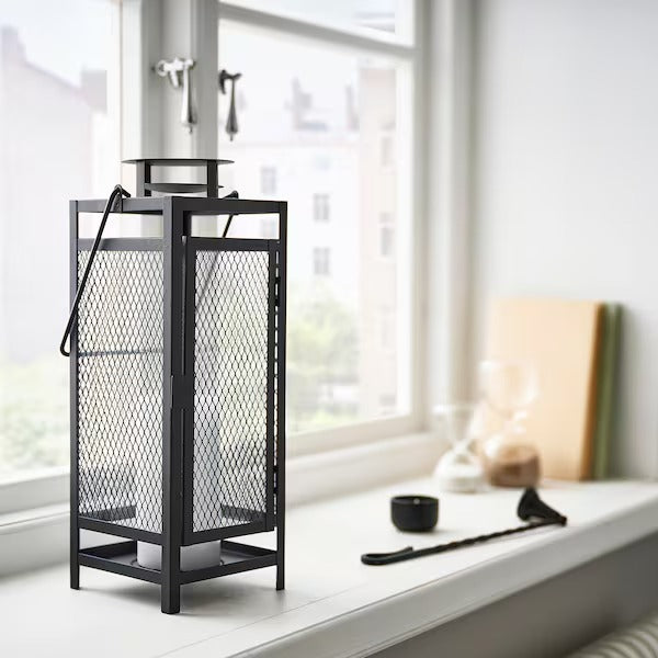 New BERGGRAN Lantern for pillar candle, in/outdoor anthracite, 34 cm