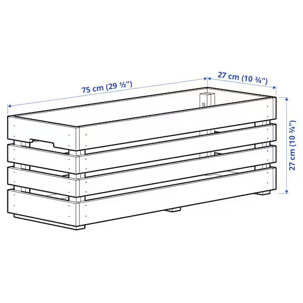 STJÄRNANIS Flower box, outdoor acacia, 75x27 cm