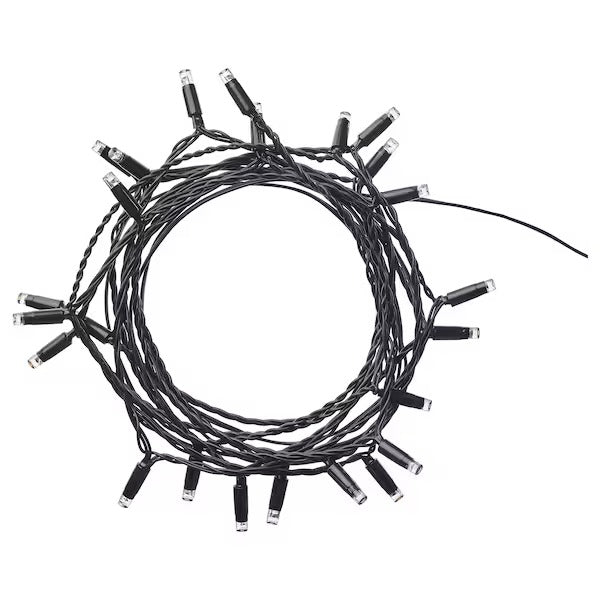 LEDLJUS LED lighting chain with 24 lights, outdoor black