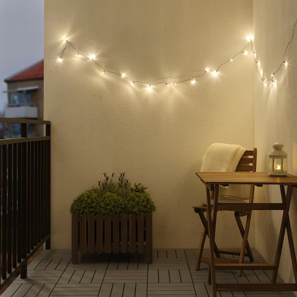 LEDLJUS LED lighting chain with 24 lights, outdoor black