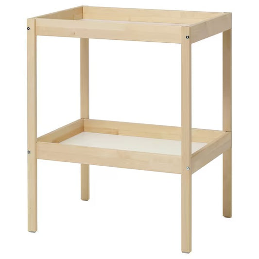 SNIGLAR Changing table, beech/white, 72x53 cm