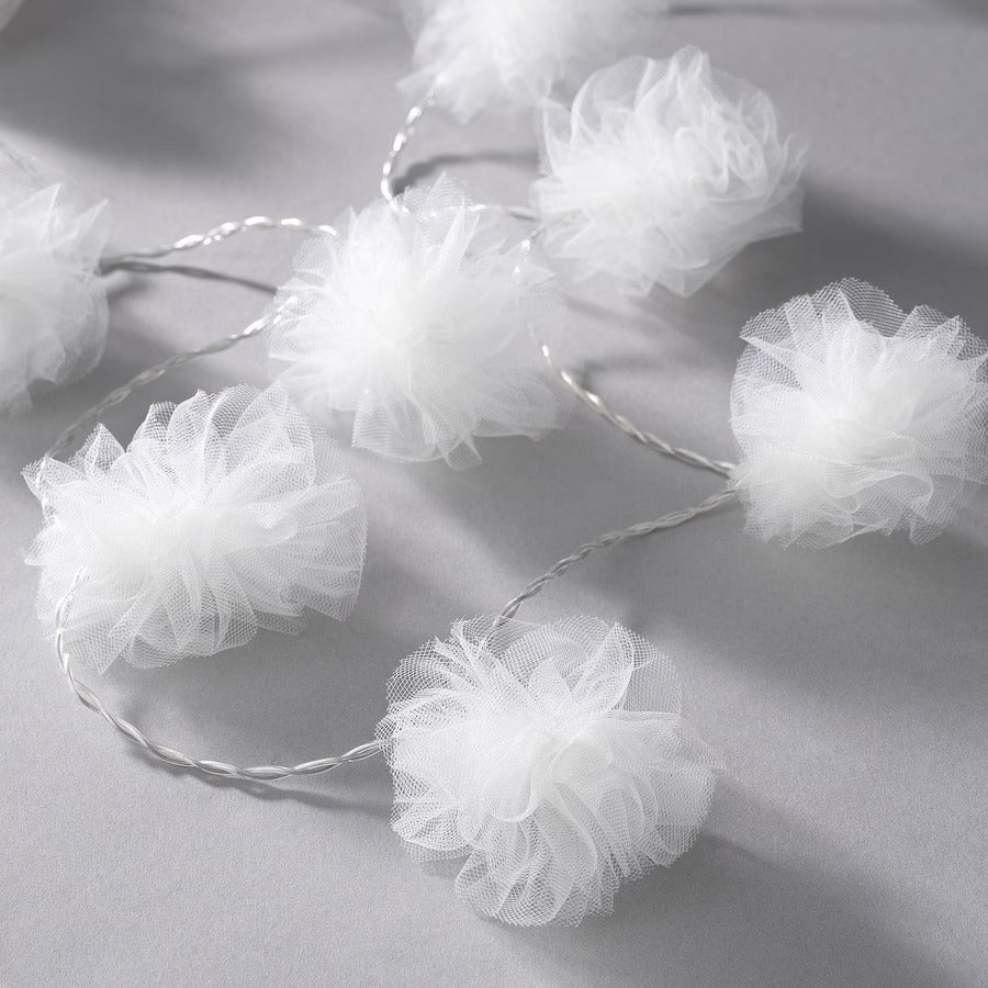 LIVSÅR LED lighting chain with 24 lights, indoor/tulle white