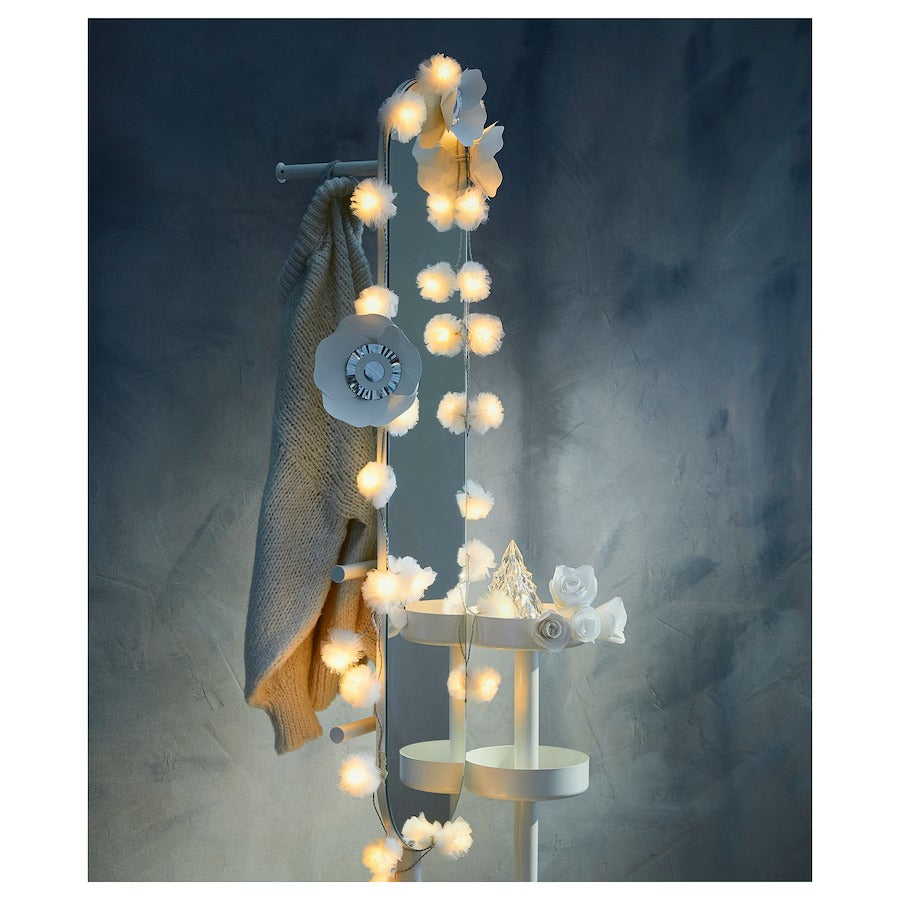 LIVSÅR LED lighting chain with 24 lights, indoor/tulle white