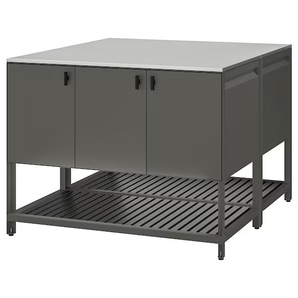 BÅTSKÄR Outdoor kitchen island, outdoor/dark grey, 120x120 cm