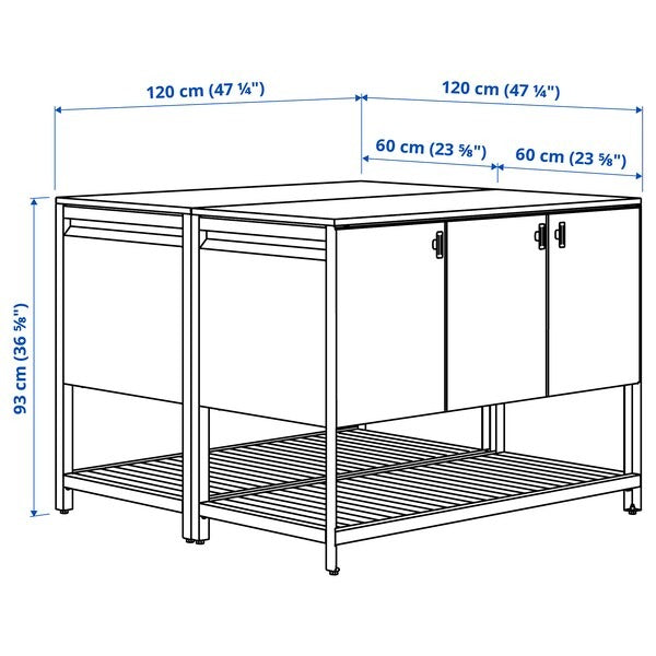 BÅTSKÄR Outdoor kitchen island, outdoor/dark grey, 120x120 cm