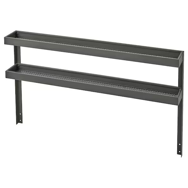 BÅTSKÄR Add-on unit with shelves, outdoor/dark grey, 120x70 cm