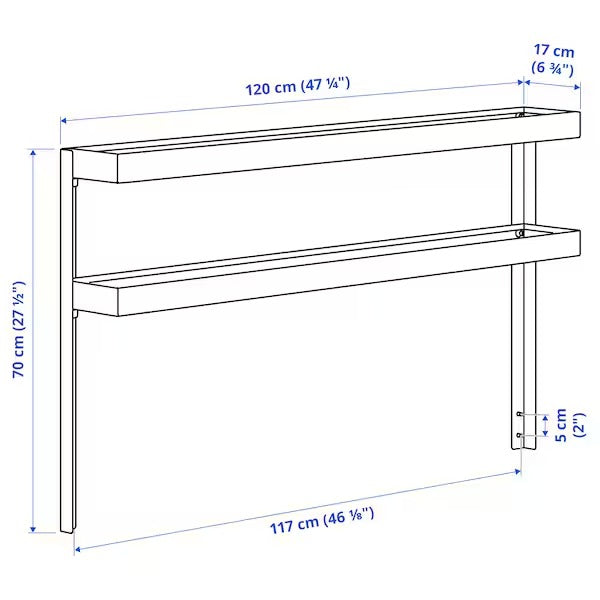 BÅTSKÄR Add-on unit with shelves, outdoor/dark grey, 120x70 cm