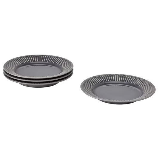 STRIMMIG Side plate, stoneware grey, 21 cm