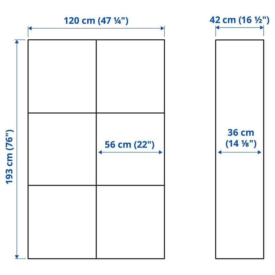 BESTÅ Storage combination with doors, white/Lappviken white, 120x42x193 cm