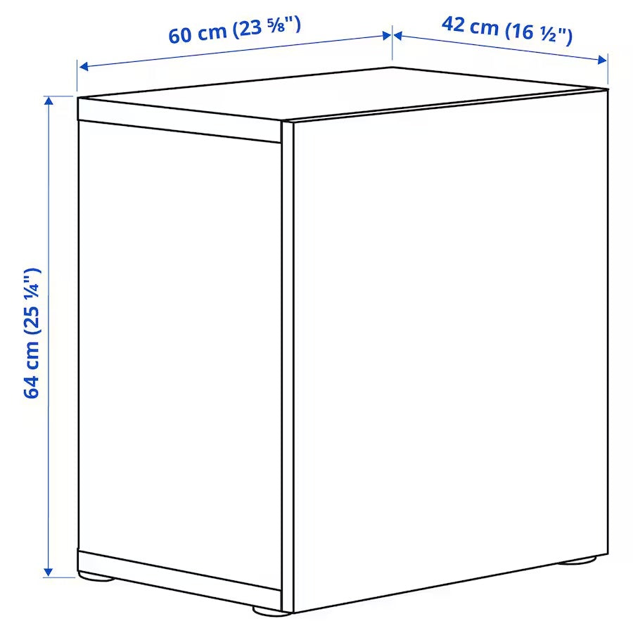 BESTÅ Shelf unit with door, white/Hedeviken oak veneer, 60x42x64 cm