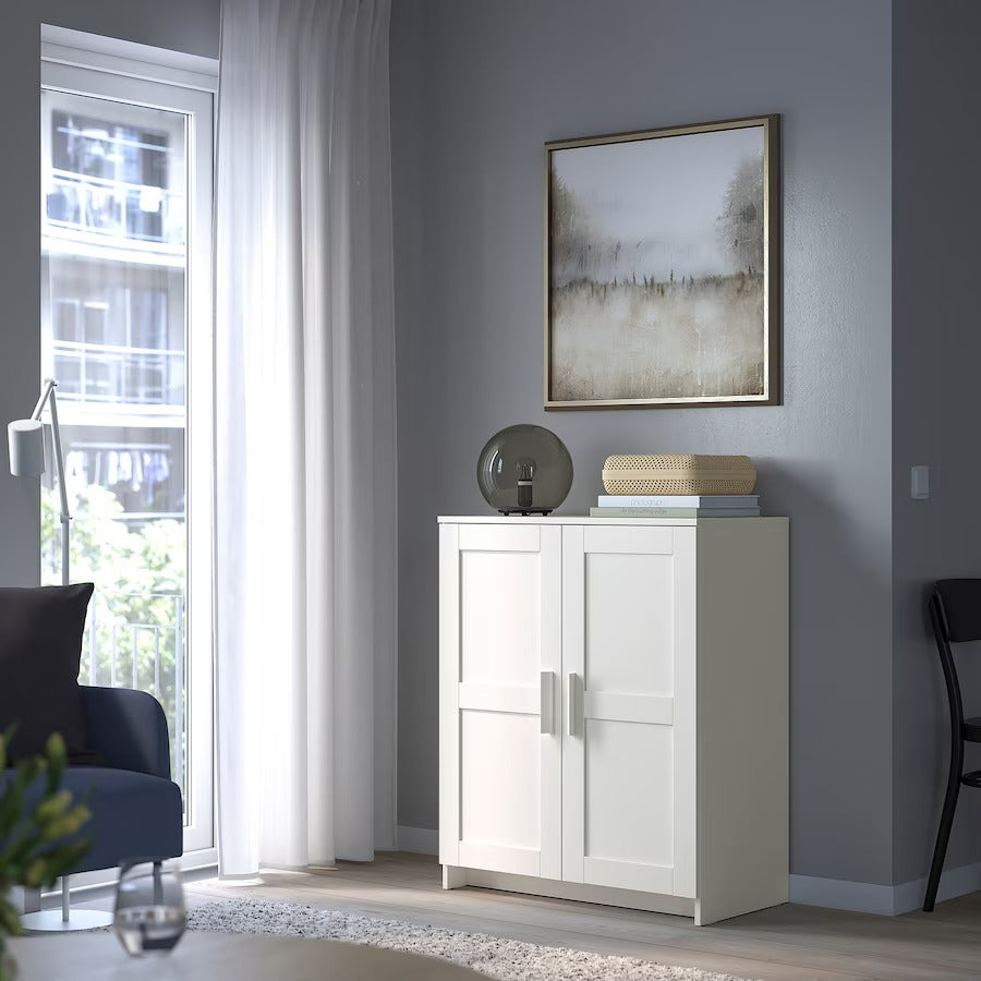 BRIMNES Cabinet with doors, white, 78x95 cm