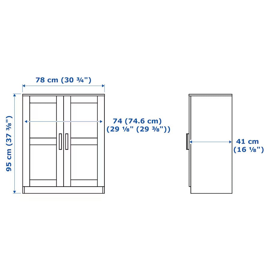 BRIMNES Cabinet with doors, white, 78x95 cm