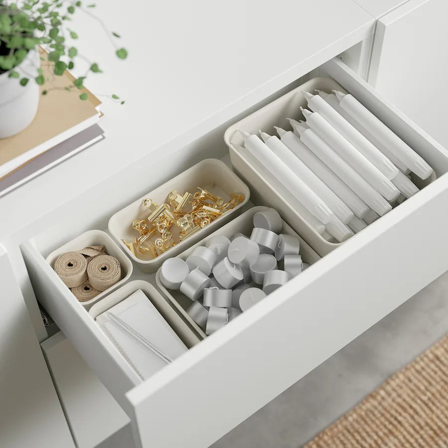 BESTÅ Storage combination with drawers, white Bergsviken/Stubbarp/black marble effect, 180x42x74 cm