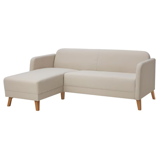 LINANÄS 3-seat sofa, with chaise longue/Vissle beige