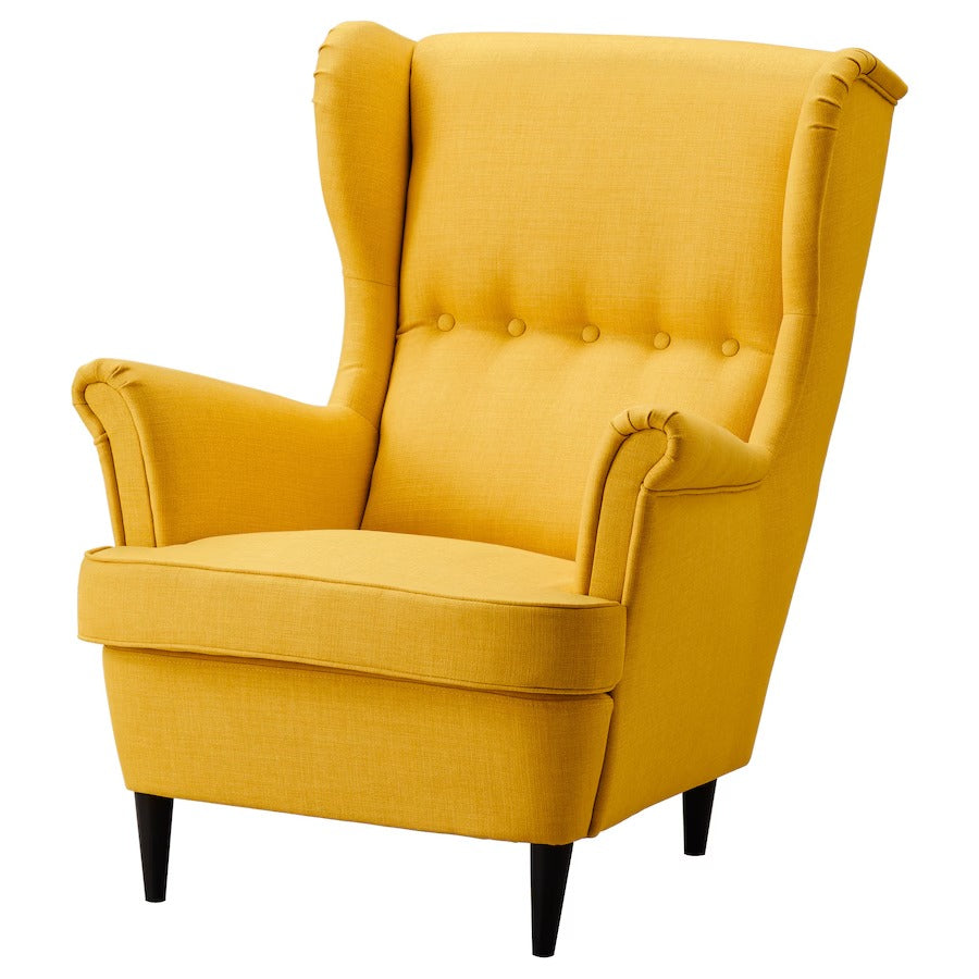 STRANDMON Wing chair, Skiftebo yellow