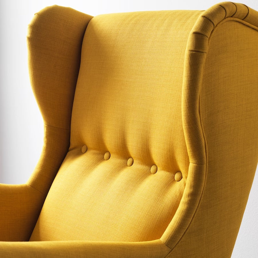 STRANDMON Wing chair, Skiftebo yellow