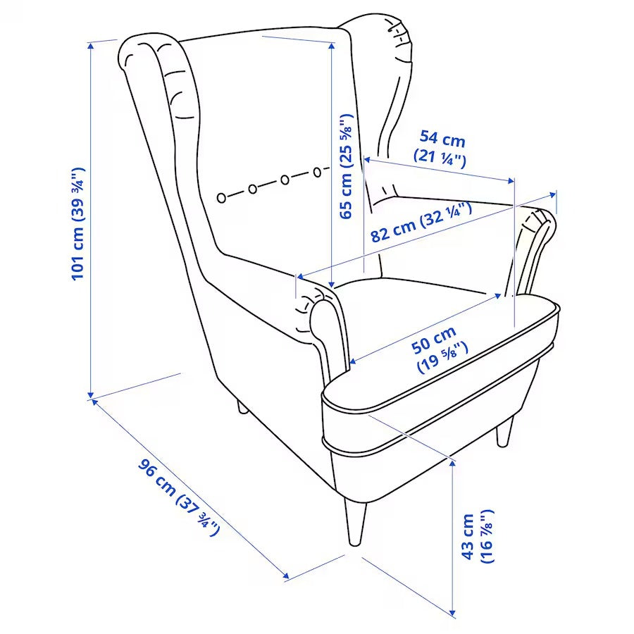 STRANDMON Wing chair, Skiftebo yellow