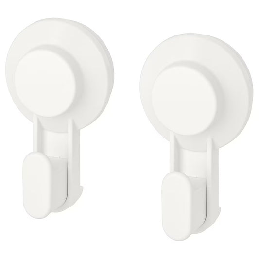 TISKEN Hook with suction cup, white