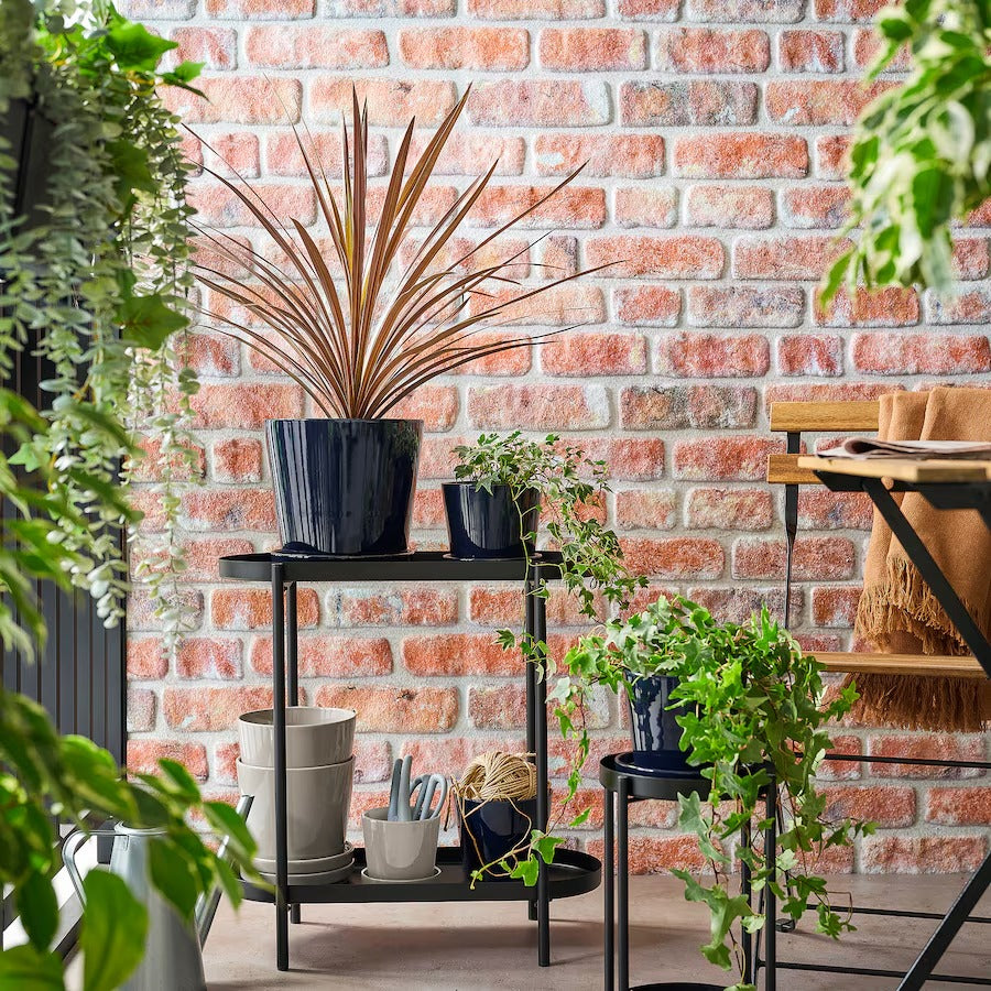 ikea plant saucer KLOTLÖNN Plant pot with saucer, in/outdoor/black-blue, 12 cm – Simple Lifestyle Myanmar