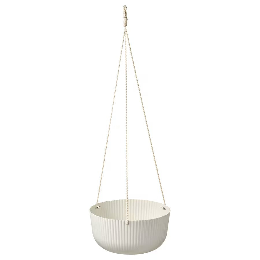 ÄPPELROS Hanging planter, in/outdoor off-white, 27 cm