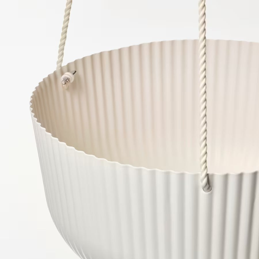 ÄPPELROS Hanging planter, in/outdoor off-white, 27 cm