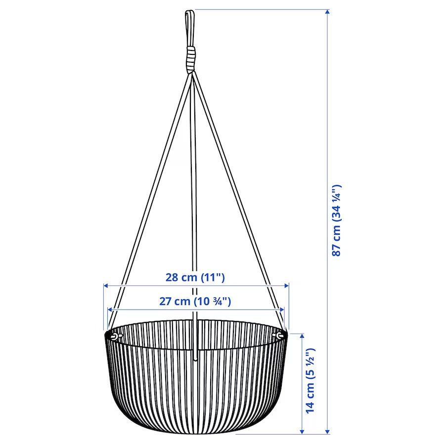 ÄPPELROS Hanging planter, in/outdoor off-white, 27 cm