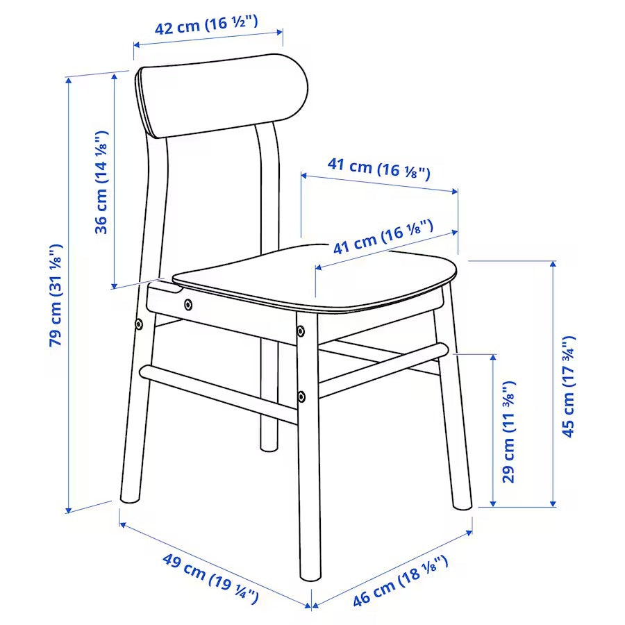 RÖNNINGE / RÖNNINGE Table with 2 chairs and bench, birch/birch, 118/173 cm