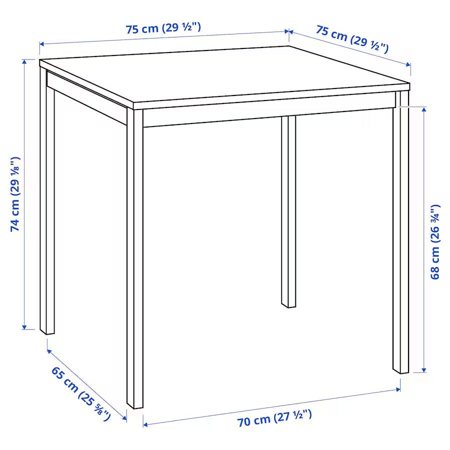 MELLTORP / KÄTTIL Table and 2 chairs, white/Knisa light grey, 75 cm