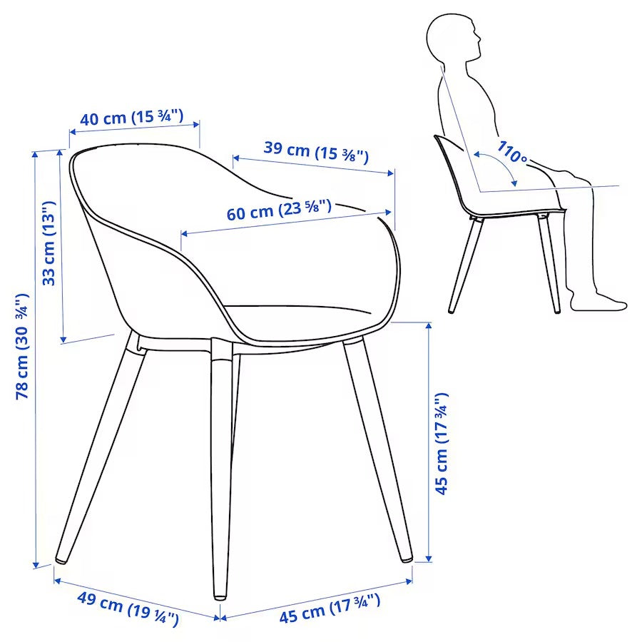 MÖRBYLÅNGA / GRÖNSTA Table and 6 armchairs, oak veneer brown stained/white, 220x100 cm