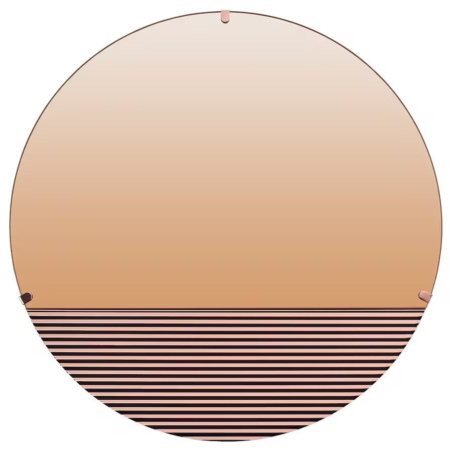 SKOGSGRÄNSEN Decorative mirror, copper-colour, 50 cm